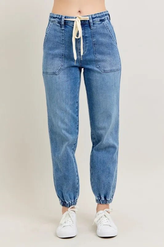 Judy Blue High-Rise Denim Jogger | Medium Wash - Nikki &amp; Co. Boutique