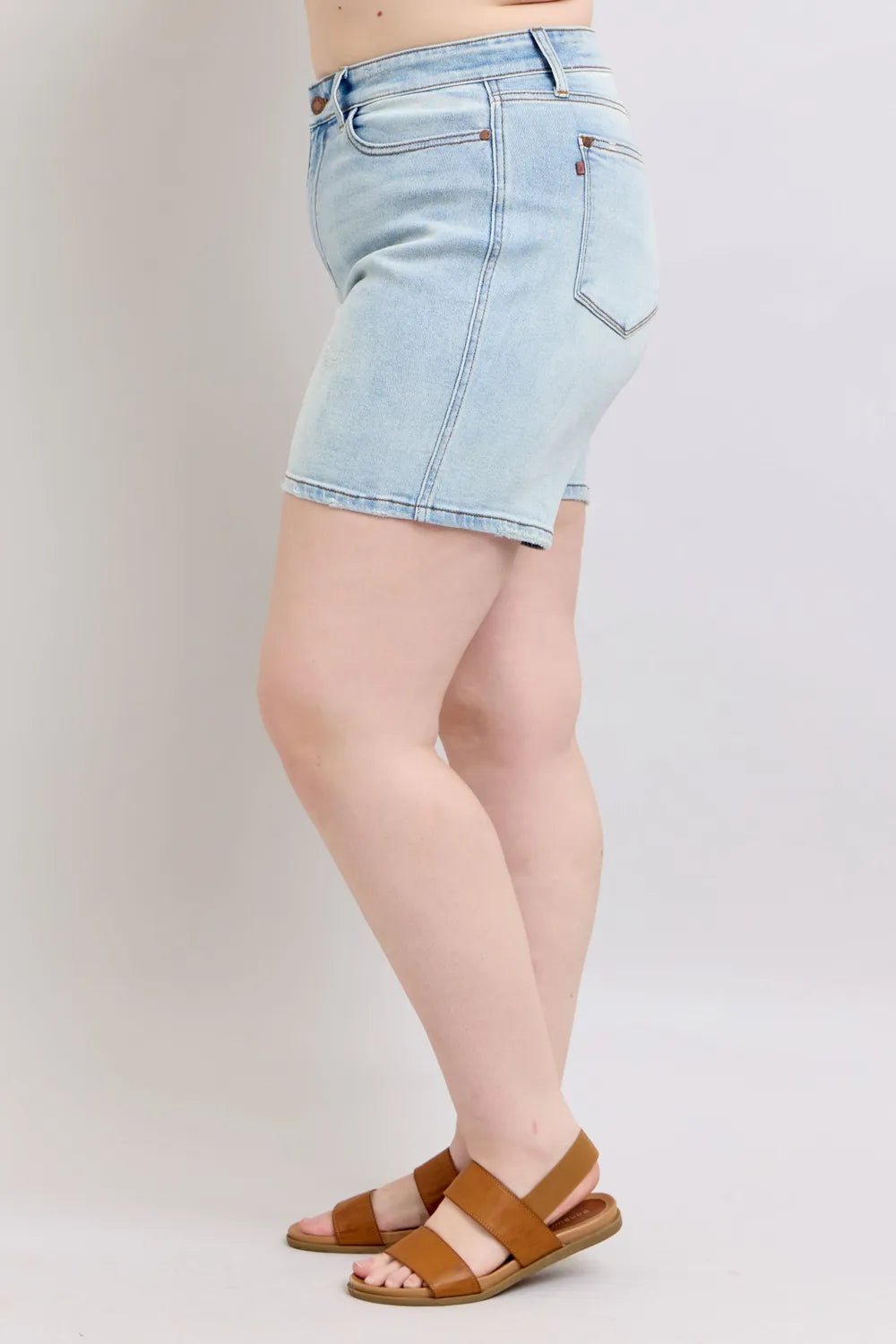 Judy Blue Full Size 2 Button Denim Shorts with Pockets Plus Size - Nikki and Co Boutique