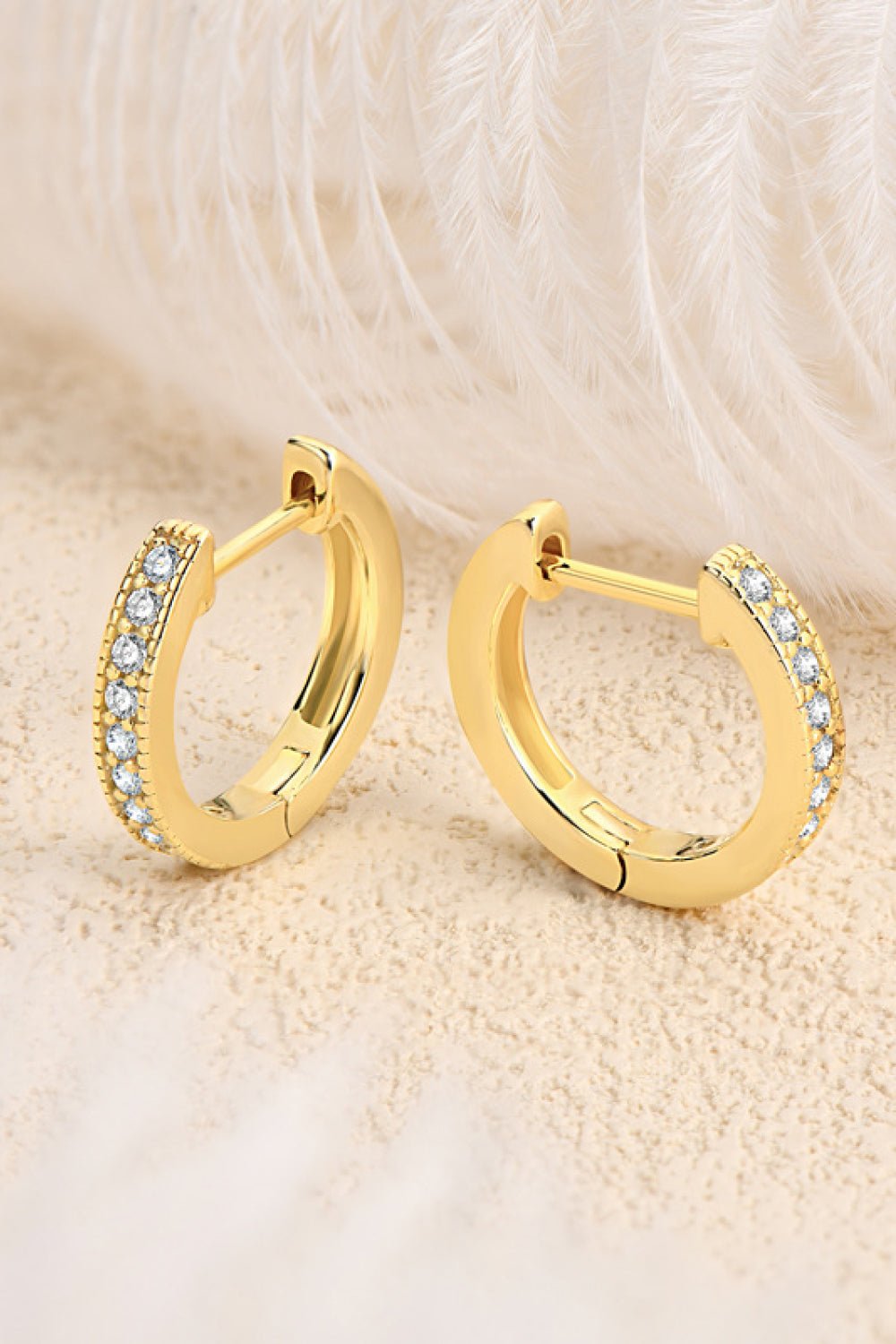 Inlaid Moissanite Hoop Earrings - Nikki &amp; Co. Boutique