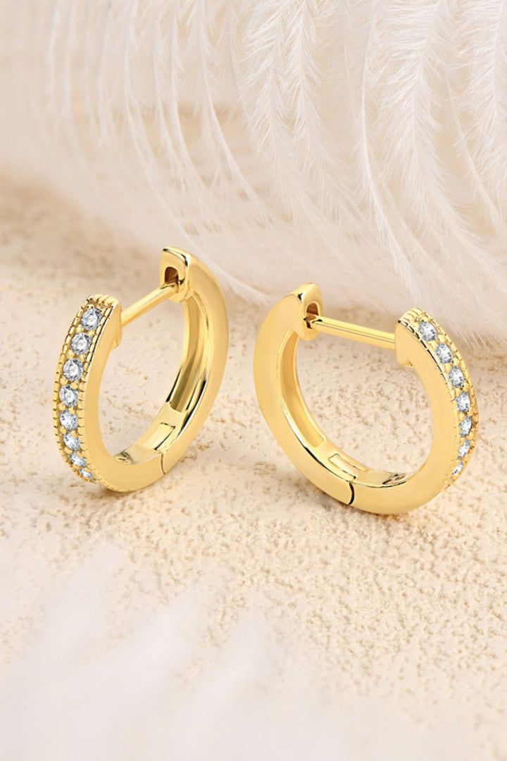 Inlaid Moissanite Hoop Earrings - Nikki &amp; Co. Boutique