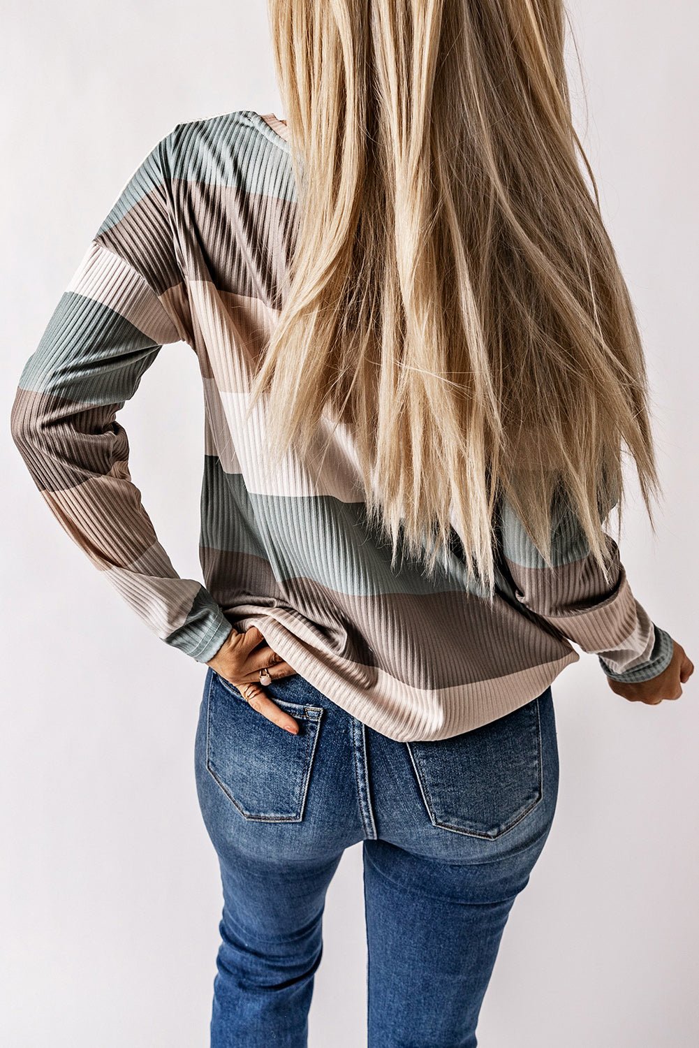 Wide Stripe Top with Pocket - Nikki and Co Boutique