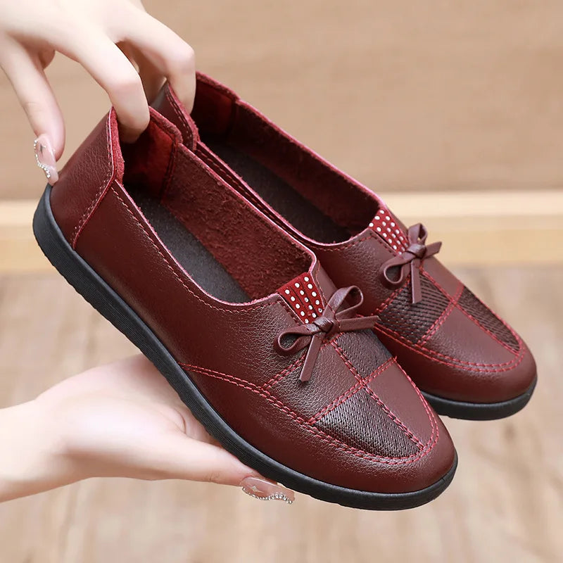Cheap Shoes Women Leather Flats Female Flats Spring Shoes Classic Women's Loafers Casual Leather Shoes