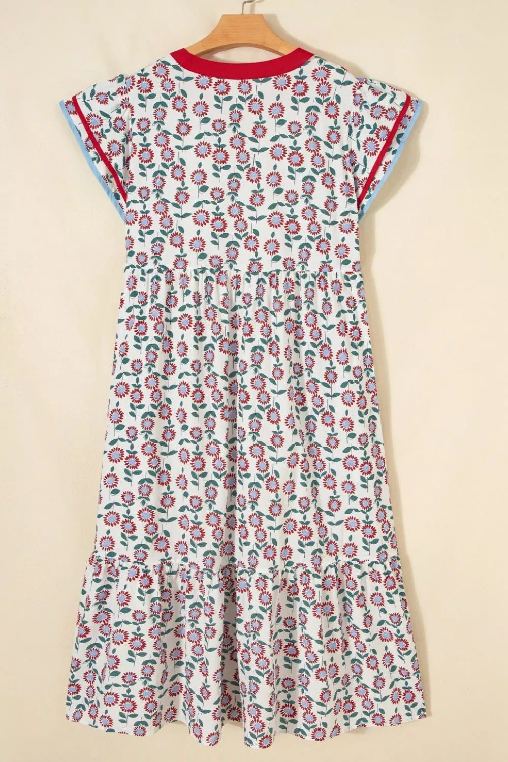 Floral Print Ruffle Sleeve Tiered Midi Dress - Nikki &amp; Co. Boutique