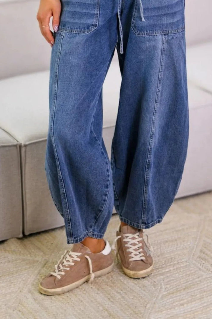 Drawstring Jeans with Pockets | Nikki &amp; Co. Boutique