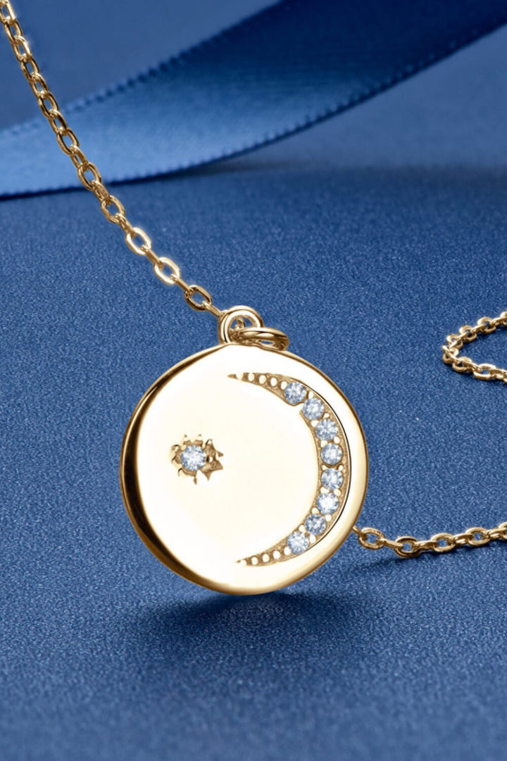 Moissanite Round Pendant Necklace — Gold &amp; Silver - Nikki &amp; Co. Boutique