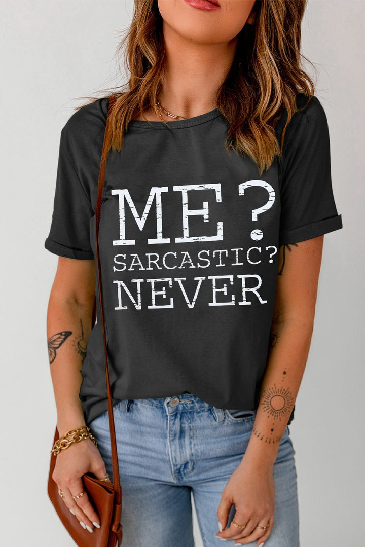 Letter Graphic Round Neck T-Shirt | Nikki &amp; Co. Boutique
