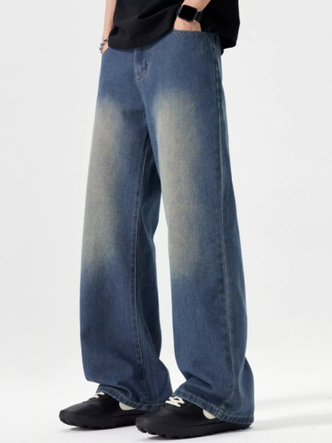 Men's Vintage Wash Wide Leg Jeans - Nikki and Co Boutique