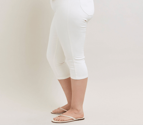 Judy Blue (NP) - High Waist Tummy Control White Capri Denim Jeans - Plus | Nikki &amp; Co. Boutique