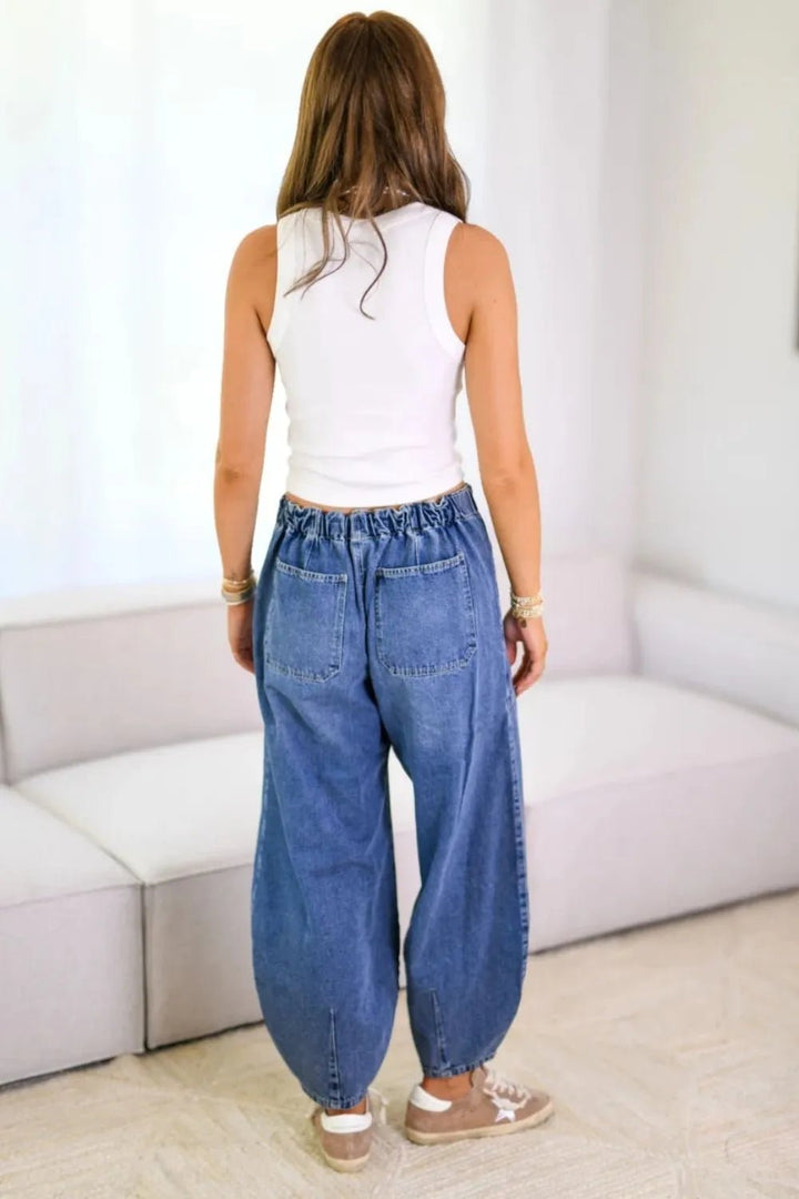 Drawstring Jeans with Pockets | Nikki &amp; Co. Boutique