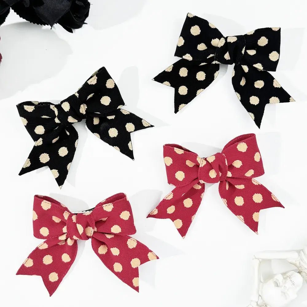 2 - Piece Polka Dot Bow Hair Clip - Nikki and Co Boutique
