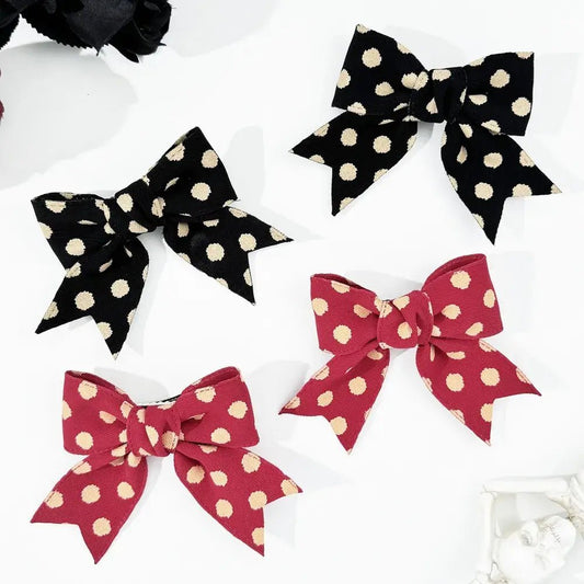 2 - Piece Polka Dot Bow Hair Clip - Nikki and Co Boutique
