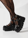 Platform Mary Jane Shoes with Triple Buckle Straps - Nikki and Co Boutique
