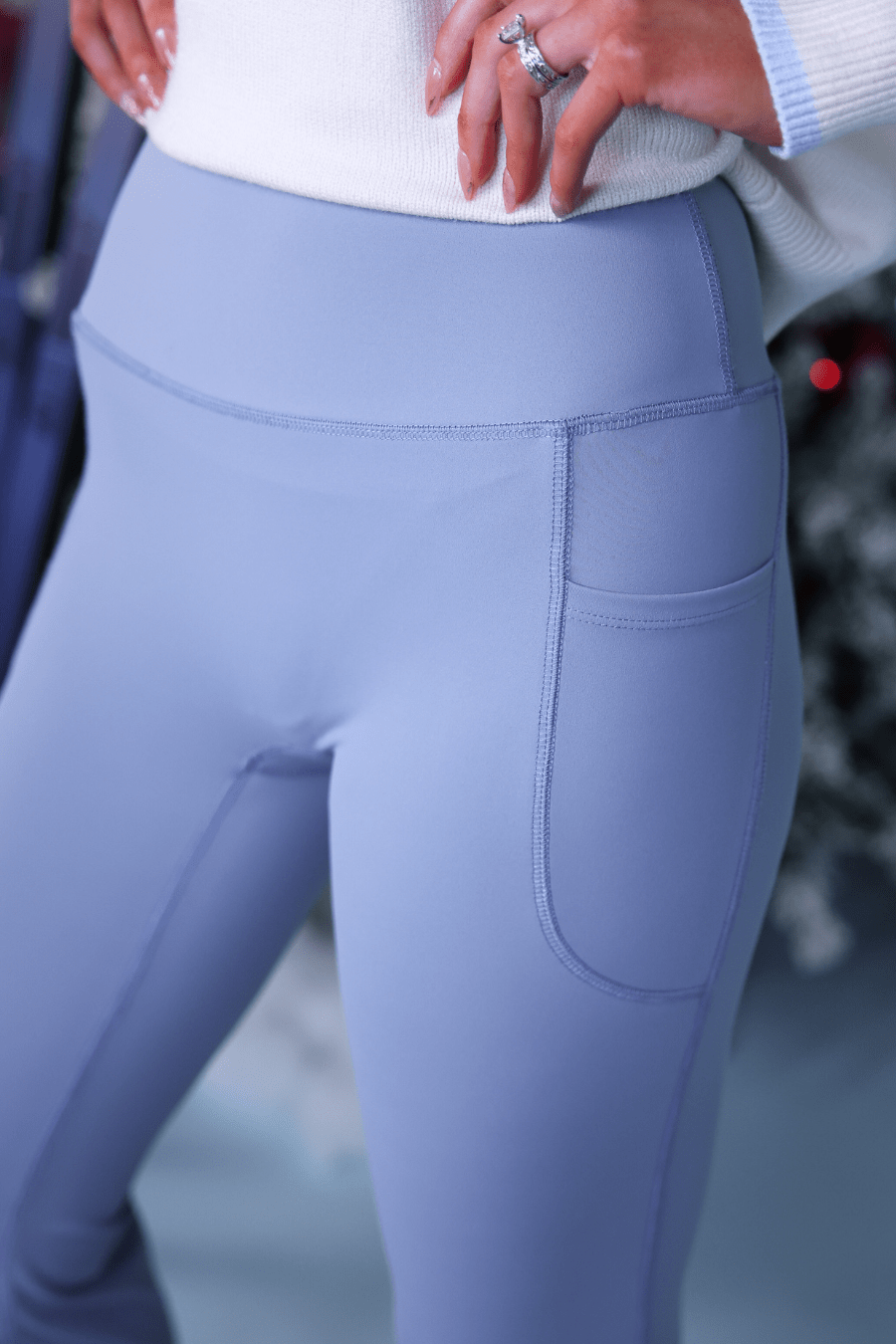 Compression Flared Leggings - Icy Gray (Pre-order) - Nikki &amp; Co. Boutique