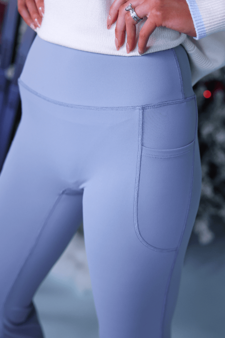 Compression Flared Leggings - Icy Gray (Pre-order) - Nikki &amp; Co. Boutique