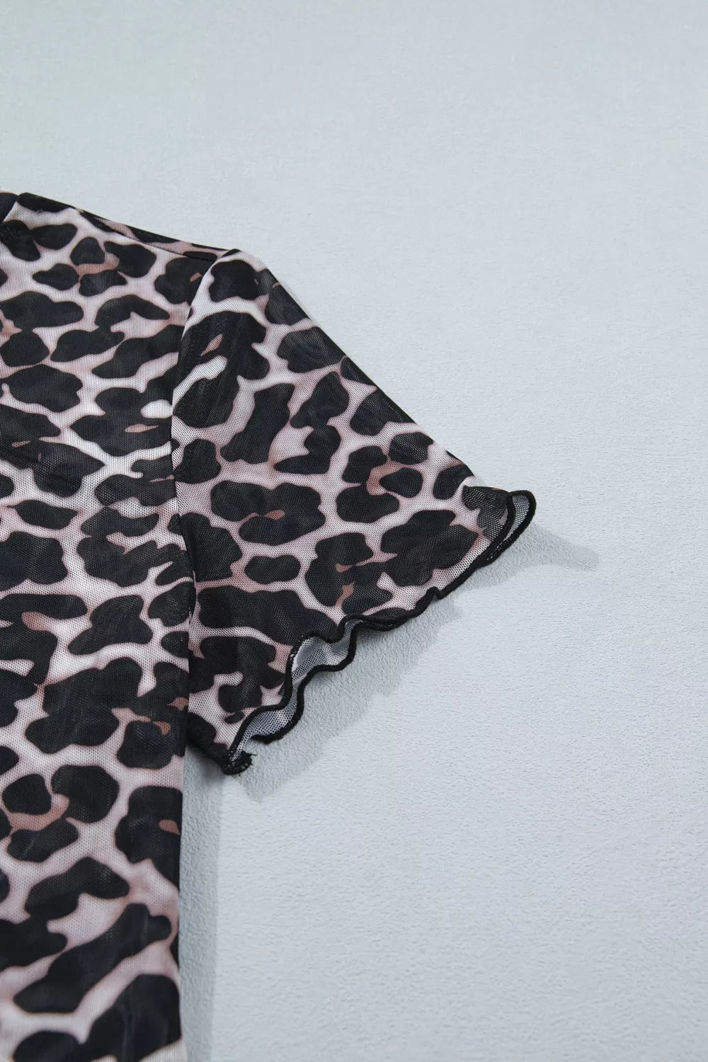 Leopard Print Sheer Mesh Short Sleeve Top - Nikki &amp; Co. Boutique