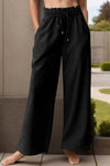 Drawstring Wide Leg Active Pants - Nikki and Co Boutique