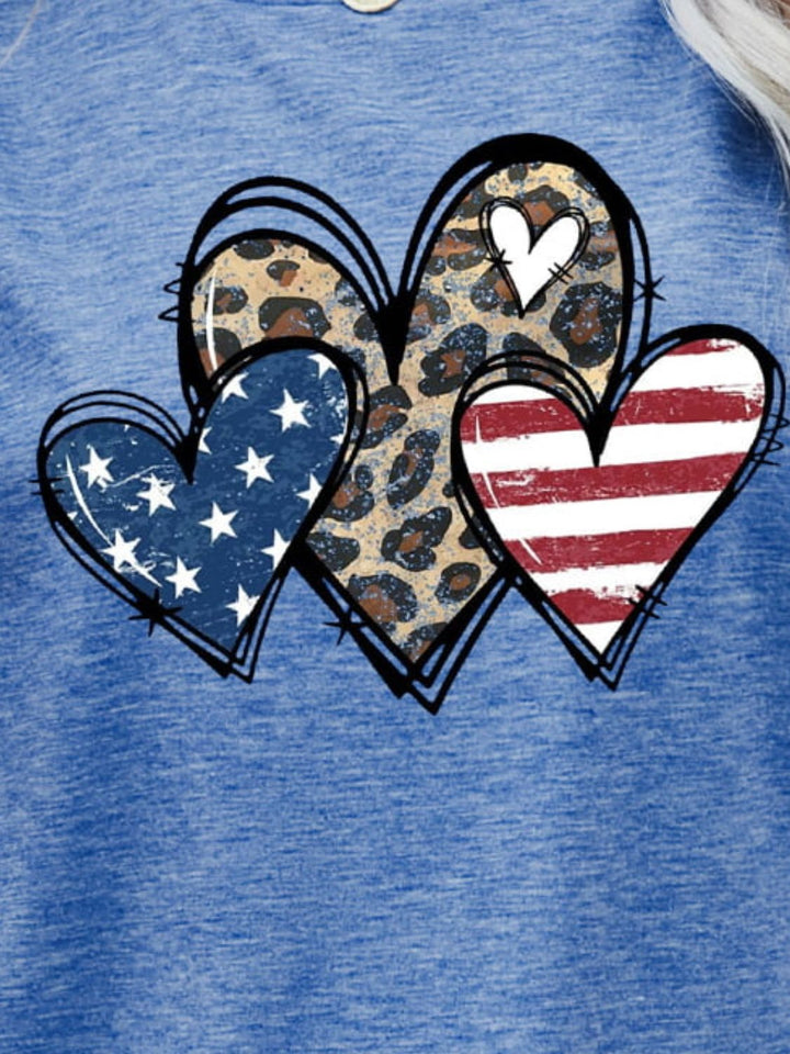 US Flag Leopard Heart Graphic Tees | Nikki &amp; Co. Boutique