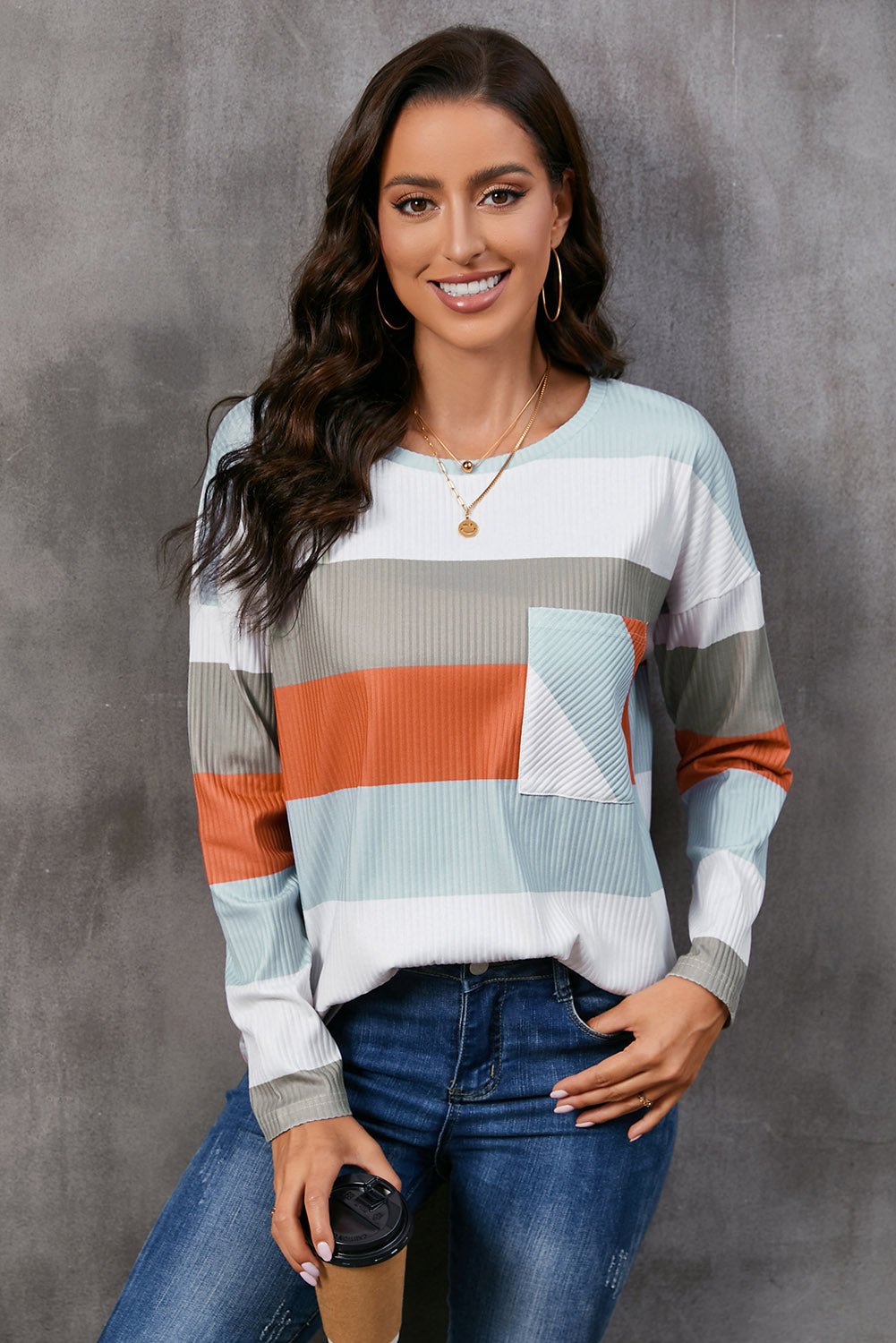 Wide Stripe Top with Pocket | Nikki &amp; Co. Boutique