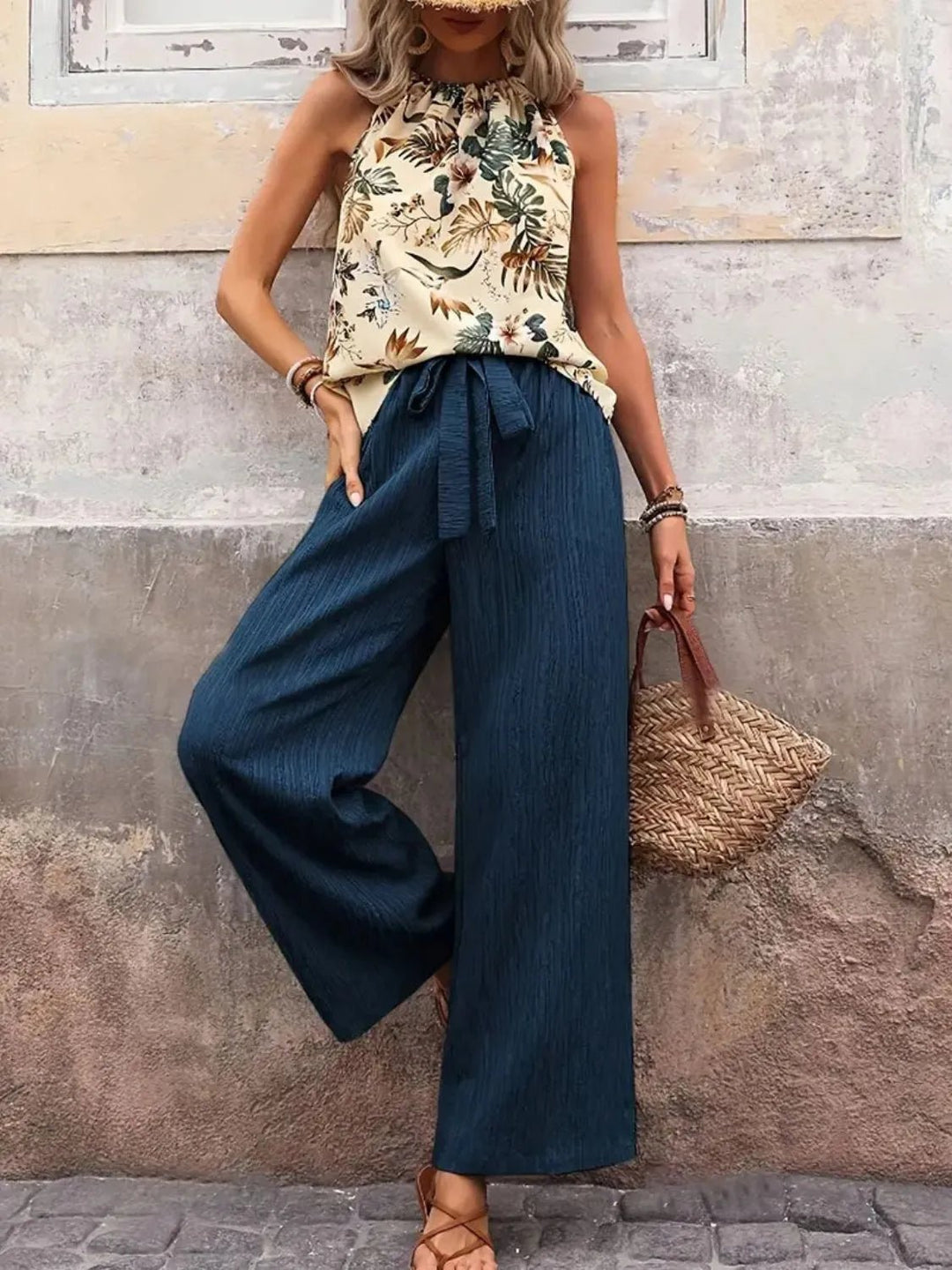 Printed Tank Tops and Wide Leg Pants Sets | Nikki &amp; Co. Boutique