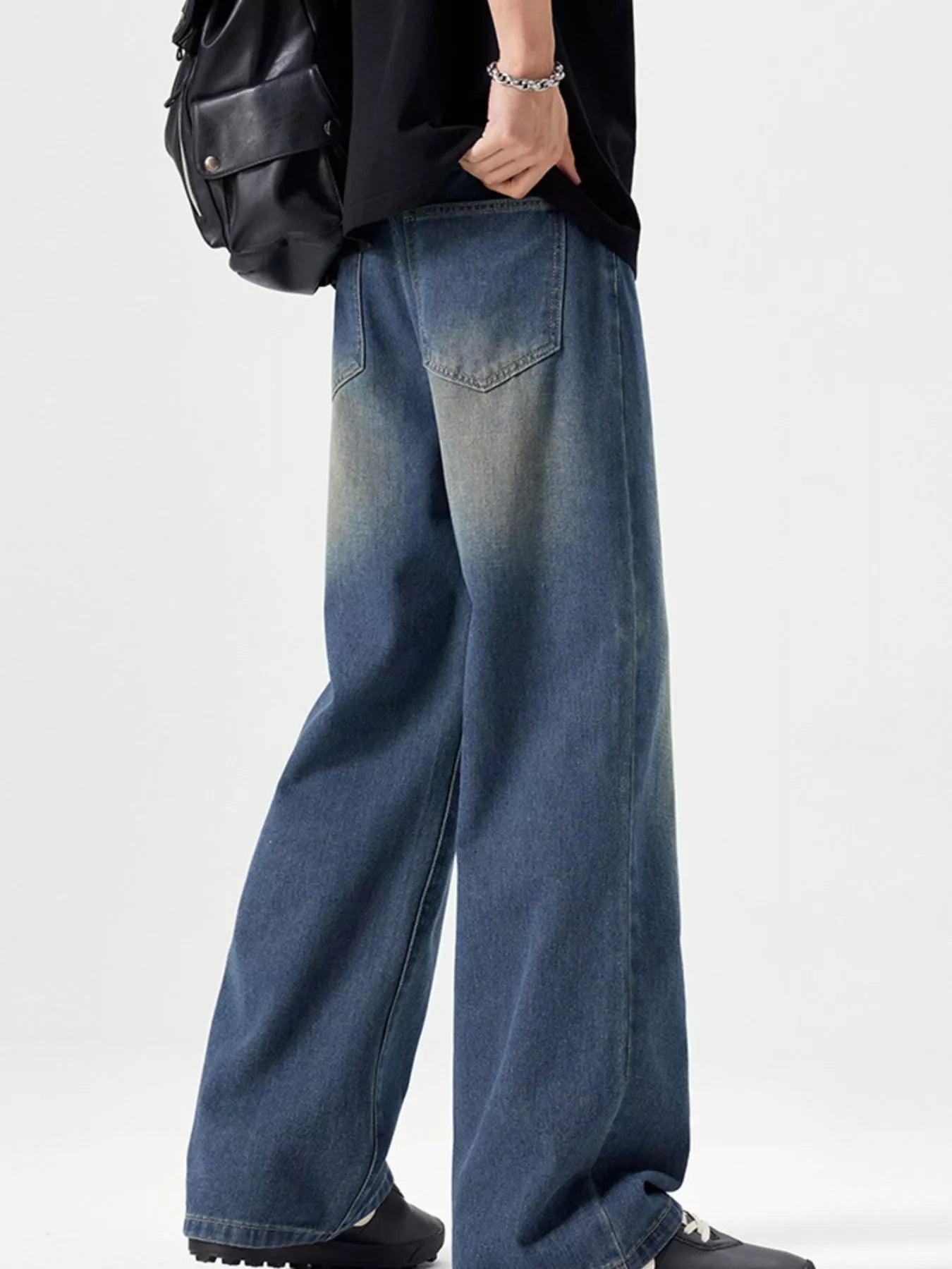 Men's Vintage Wash Wide Leg Jeans - Nikki and Co Boutique