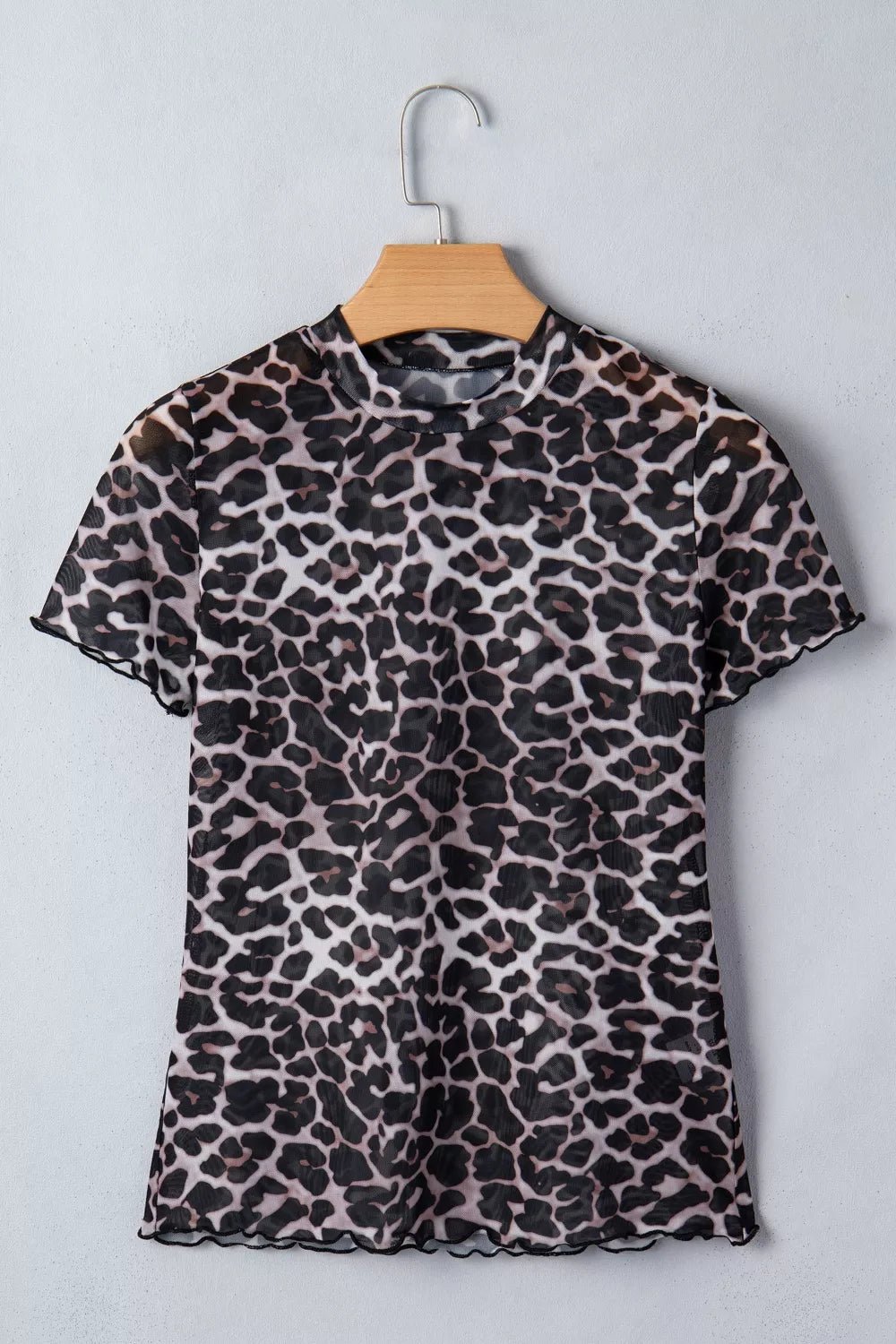 Leopard Print Sheer Mesh Short Sleeve Top - Nikki &amp; Co. Boutique