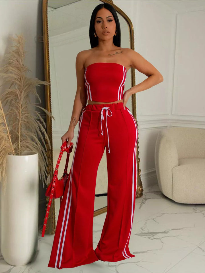 Sleeveless Tube Top and Wide Leg Pants Set - Nikki &amp; Co. Boutique
