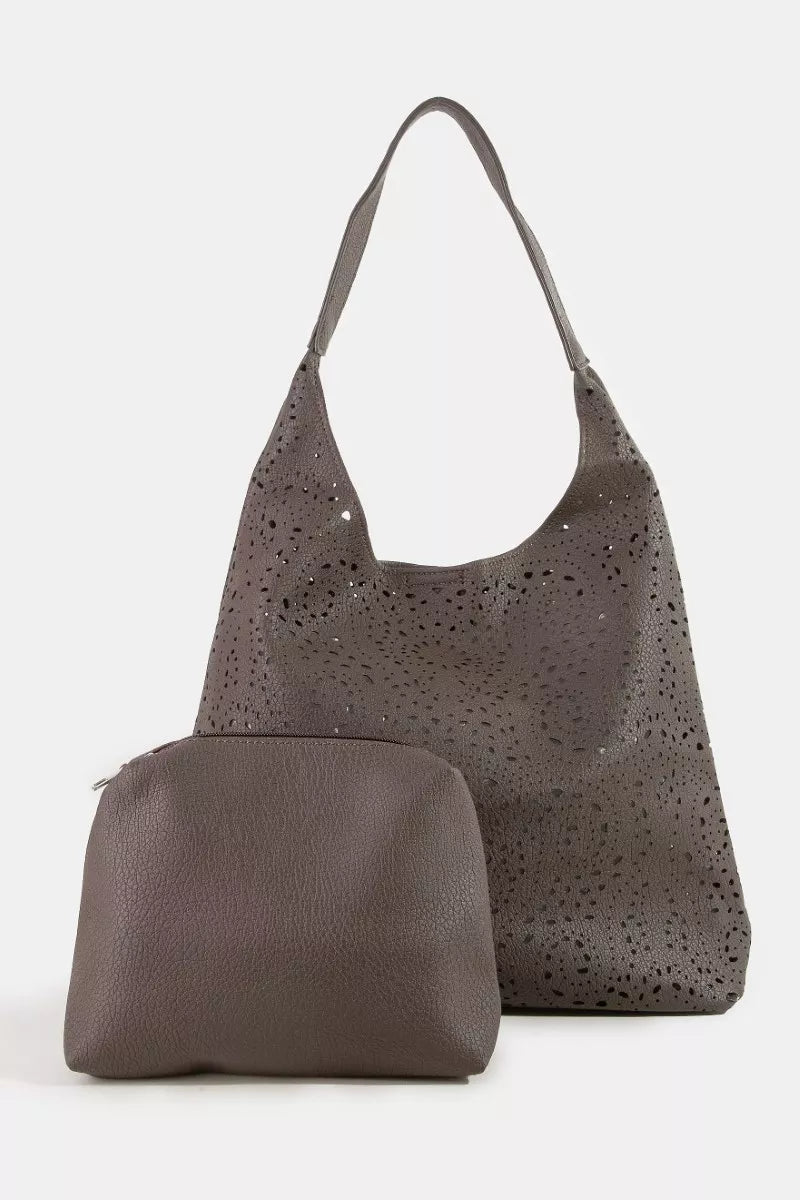 Fame Intricate Cutout Motif Faux Leather Shoulder Bag - Nikki &amp; Co. Boutique