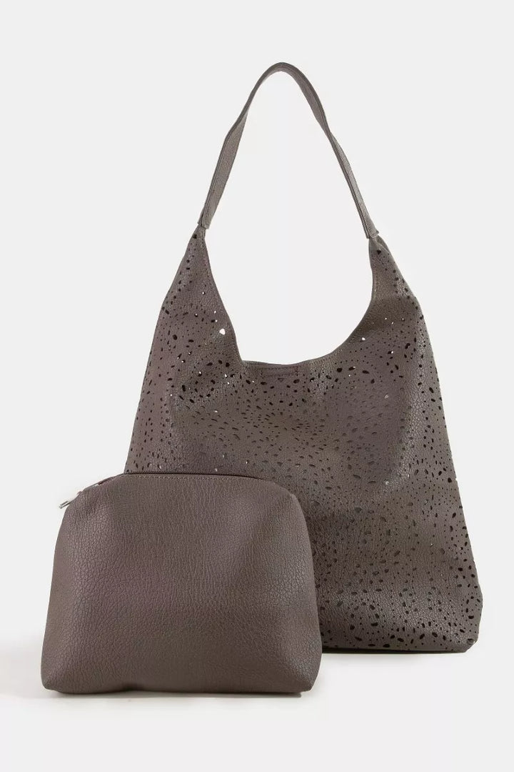 Fame Intricate Cutout Motif Faux Leather Shoulder Bag - Nikki &amp; Co. Boutique
