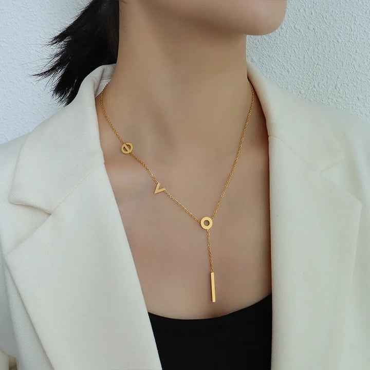 Titanium STeesl Letter Necklace - Nikki &amp; Co. Boutique