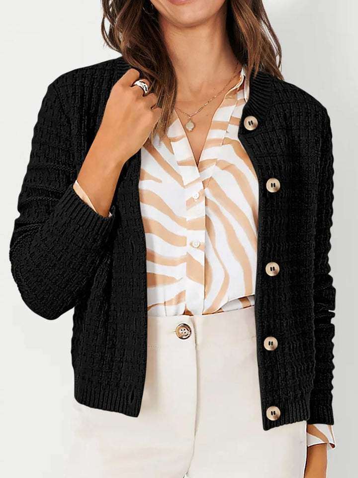 Textured Knit Button - Front Cardigan - Nikki &amp; Co. Boutique