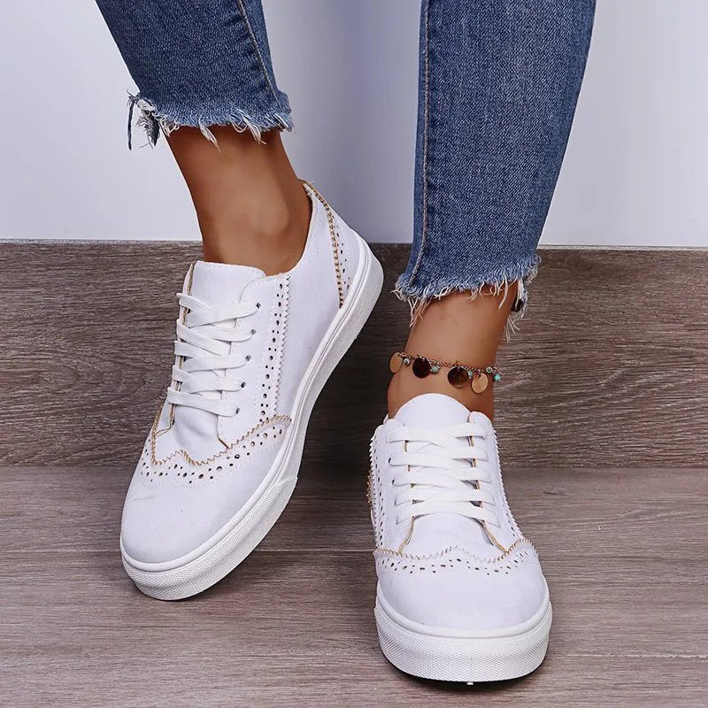 Lace-Up Suedette Flat Sneakers | Nikki &amp; Co. Boutique