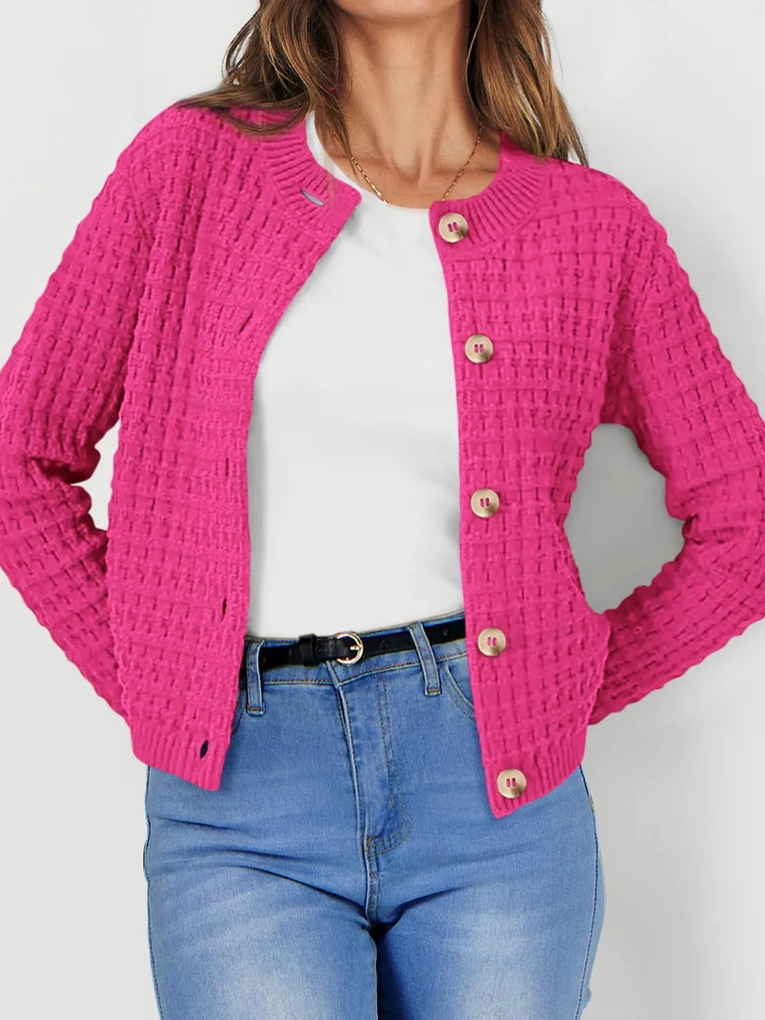 Textured Knit Button - Front Cardigan - Nikki &amp; Co. Boutique