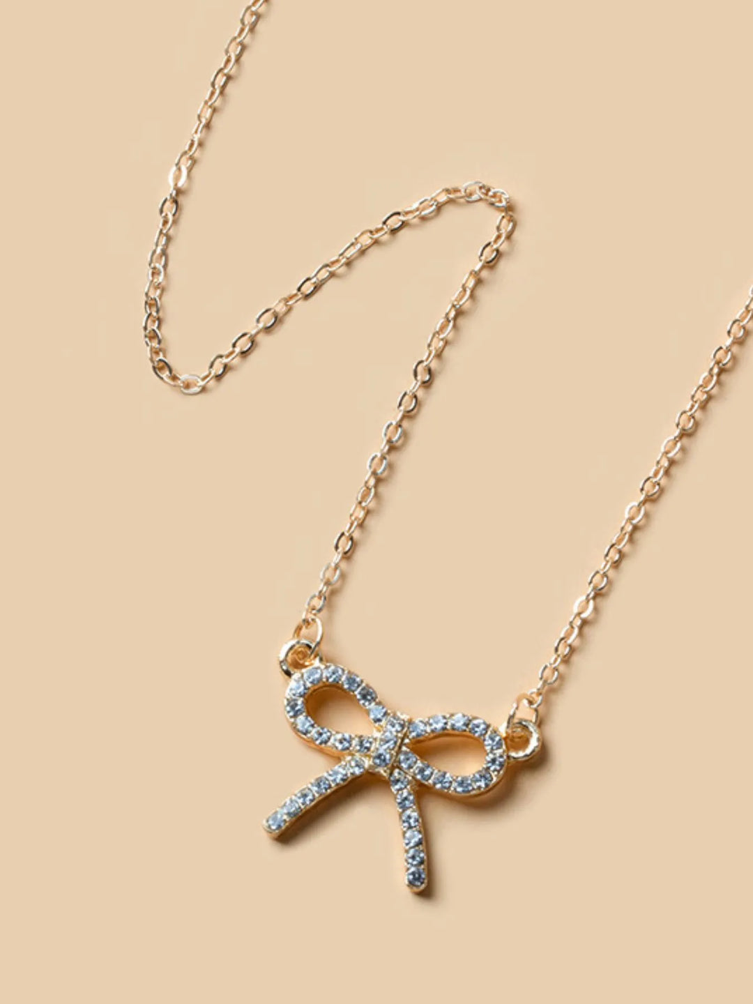 Zircon Bow Pendant Necklace - Nikki &amp; Co. Boutique