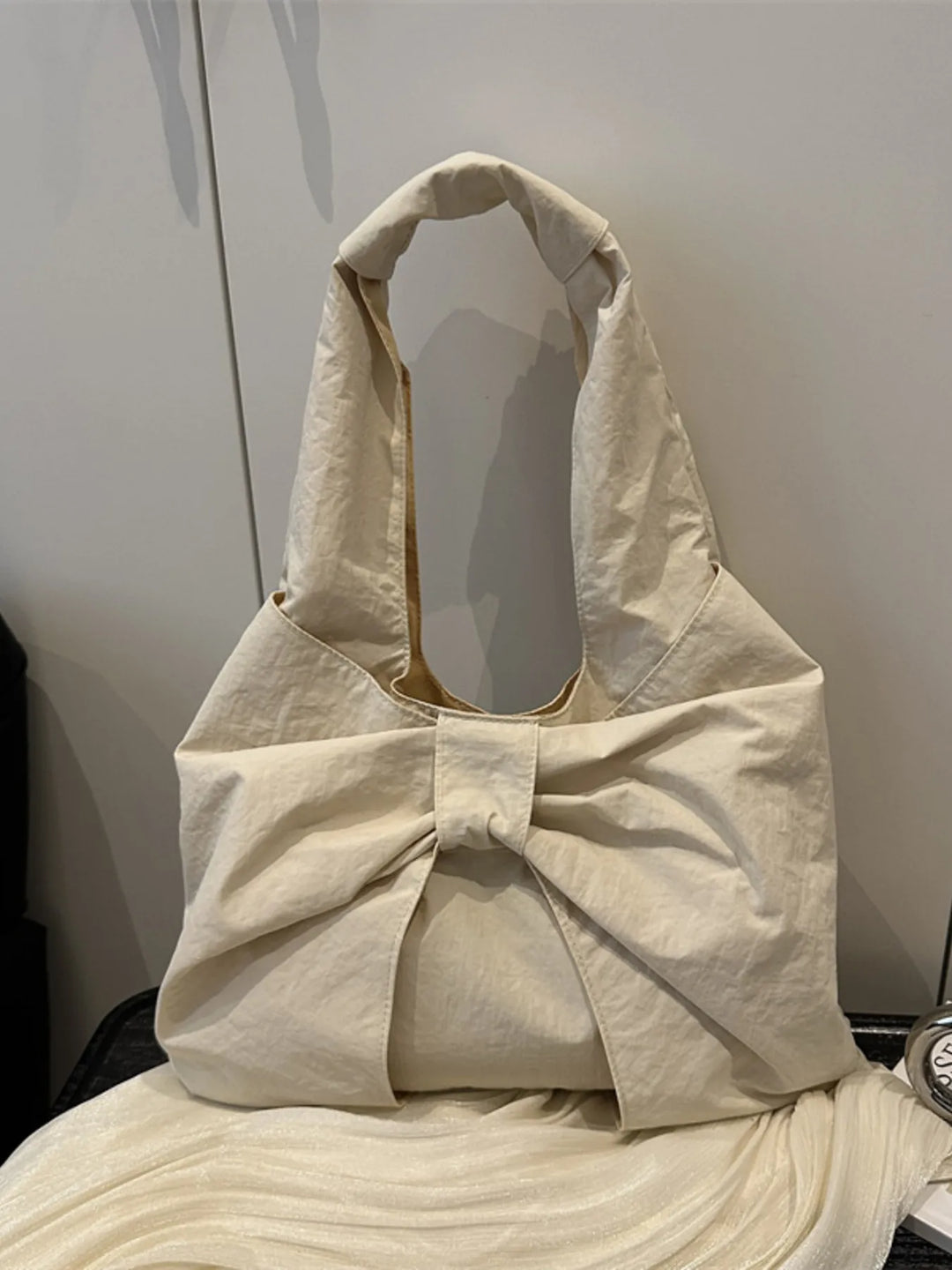 Ruched Bow Shoulder Bag - Nikki &amp; Co. Boutique