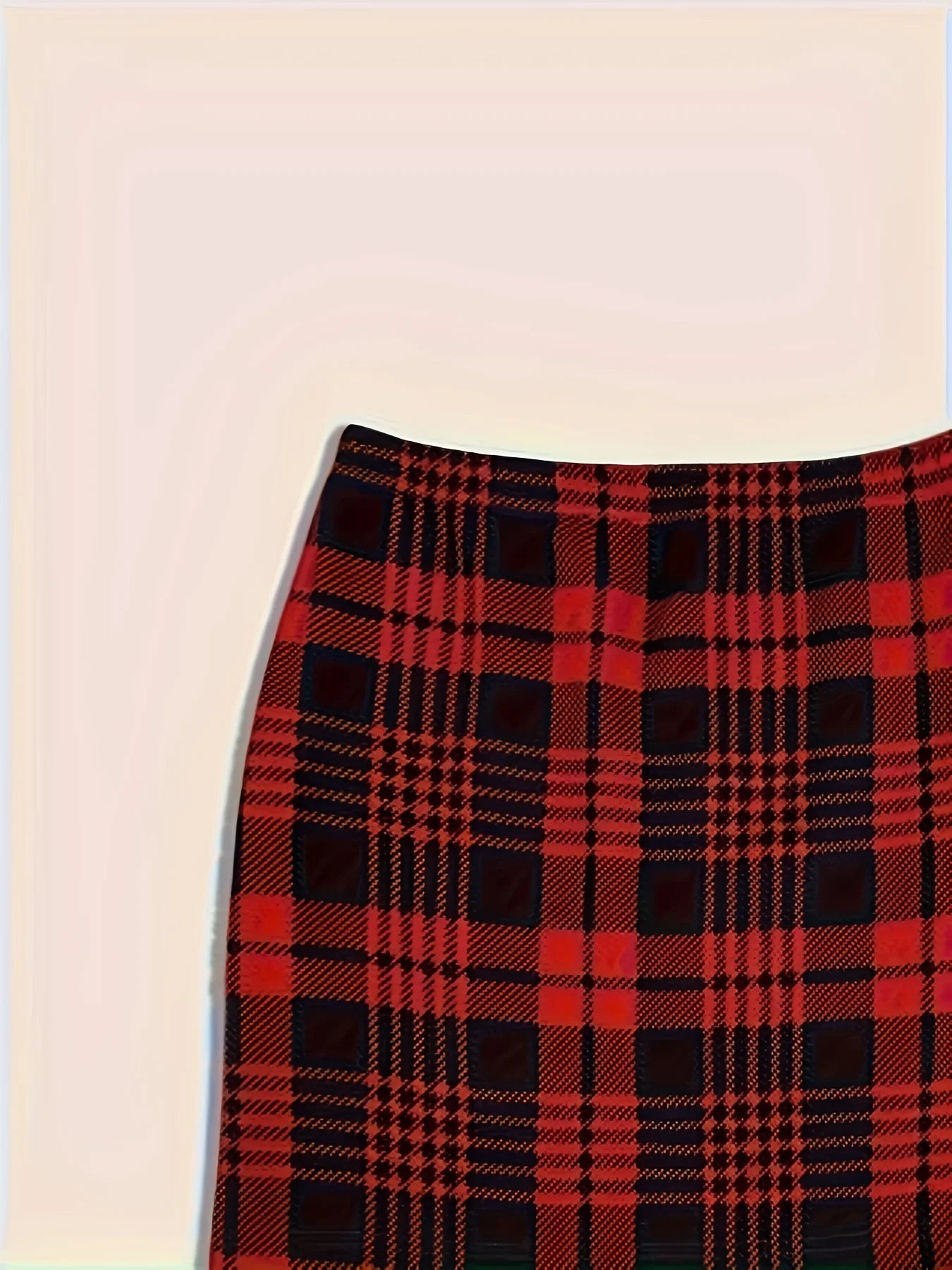 Women's fashionable new plaid casual versatile women's large-size skirt two-piece set