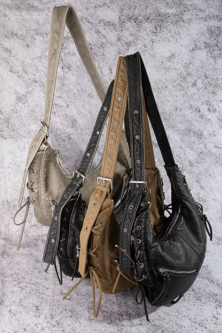 Fame Larger Leather Crescent Shoulder Bag | Nikki &amp; Co. Boutique