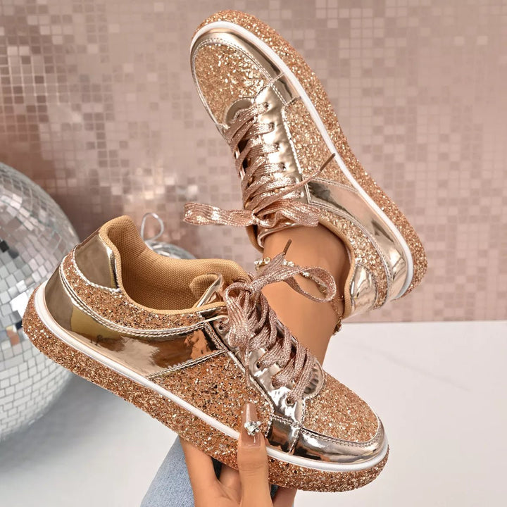 Sequin Lace Up Sneakers | Nikki &amp; Co. Boutique