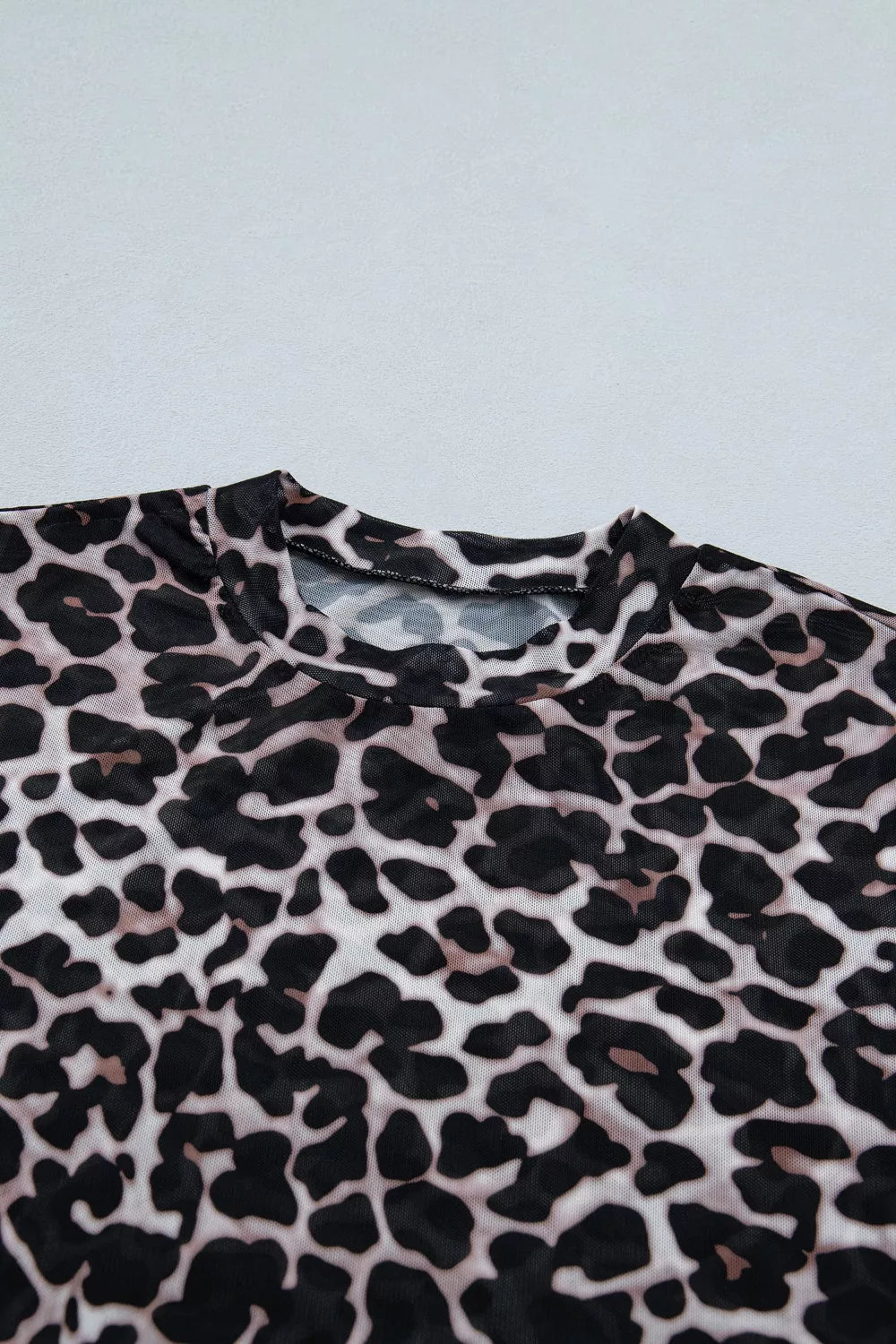 Leopard Print Sheer Mesh Short Sleeve Top - Nikki &amp; Co. Boutique