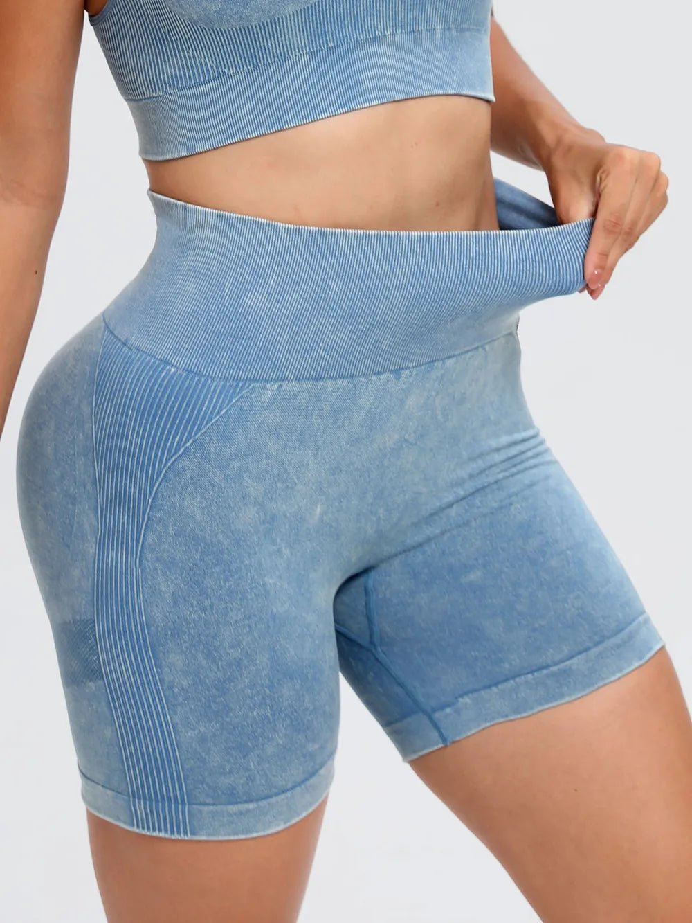 Washed High Waist Active Shorts - Nikki and Co Boutique