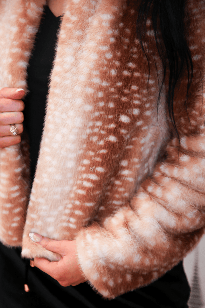 Jess Lea - Oh Deer Faux Fur Jacket (Pre-order) - Nikki &amp; Co. Boutique