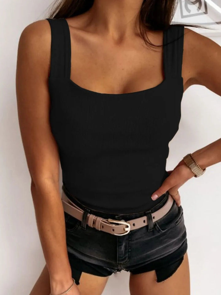 Square Neck Wide Strap Tank - Nikki &amp; Co. Boutique