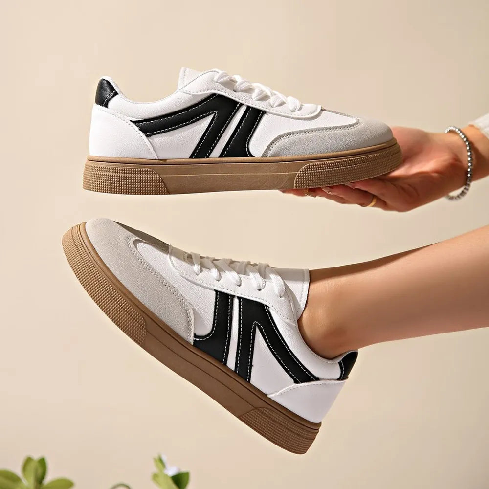 Lace Up Round Toe Contrast Sneakers | Nikki &amp; Co. Boutique