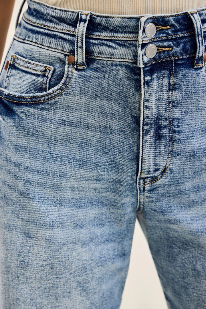 Judy Blue Marlowe High-Rise Arc-Leg Double-Waistband Jeans (NP) - Nikki &amp; Co. Boutique