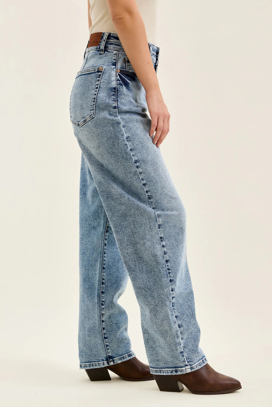Judy Blue Marlowe High-Rise Arc-Leg Double-Waistband Jeans (NP) - Nikki &amp; Co. Boutique