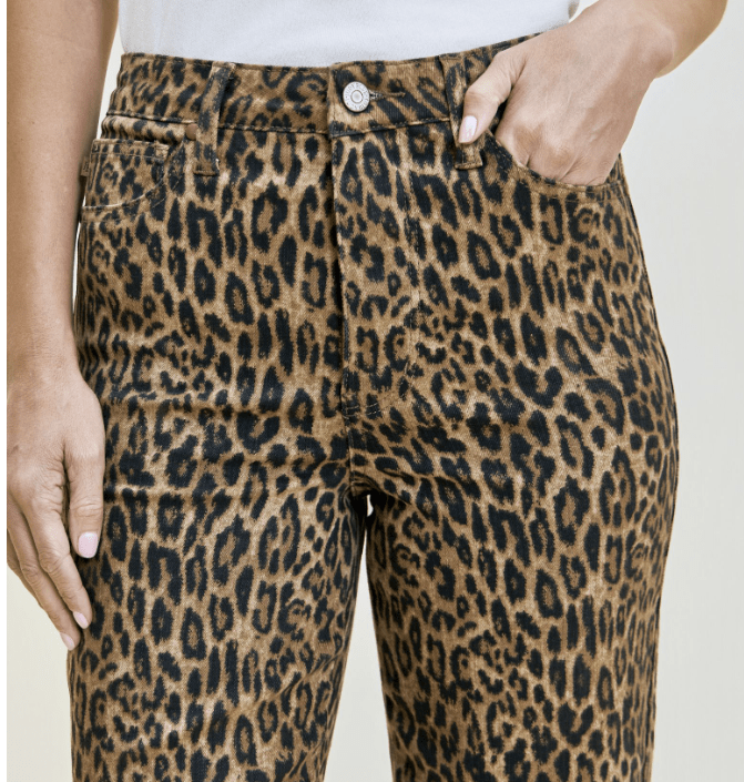 Judy Blue Kimberly High-Rise Tummy Control Leopard Straight Jeans (NP) - Nikki &amp; Co. Boutique
