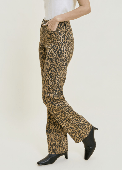 Judy Blue Kimberly High-Rise Tummy Control Leopard Straight Jeans (NP) - Nikki &amp; Co. Boutique