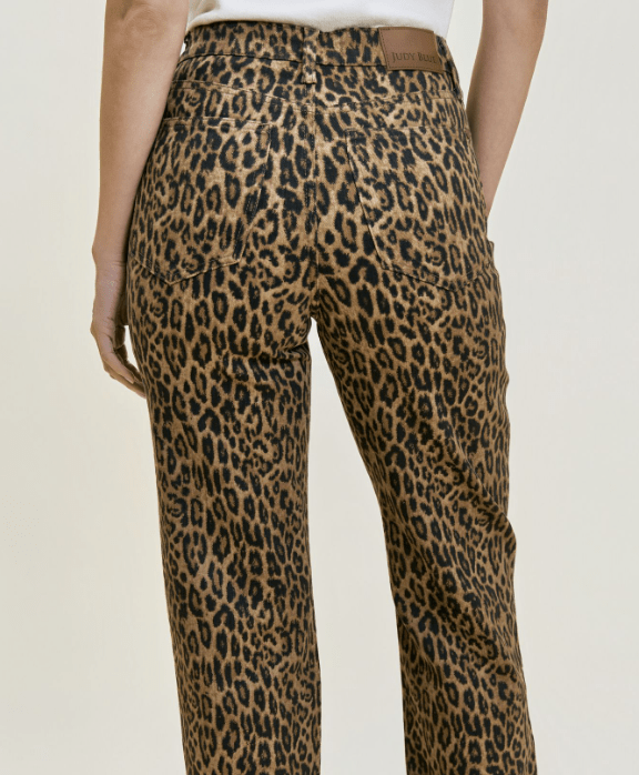 Judy Blue Kimberly High-Rise Tummy Control Leopard Straight Jeans (NP) - Nikki &amp; Co. Boutique