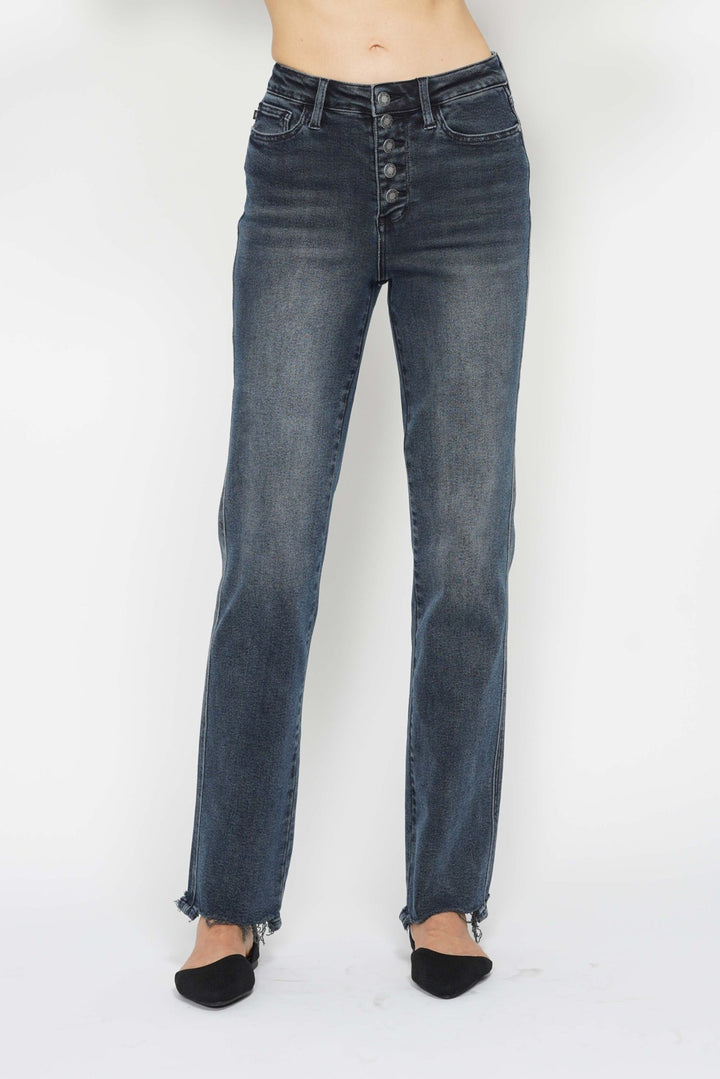 Judy Blue High Rise Button Fly Distressed Jeans (NP) | Nikki &amp; Co. Boutique