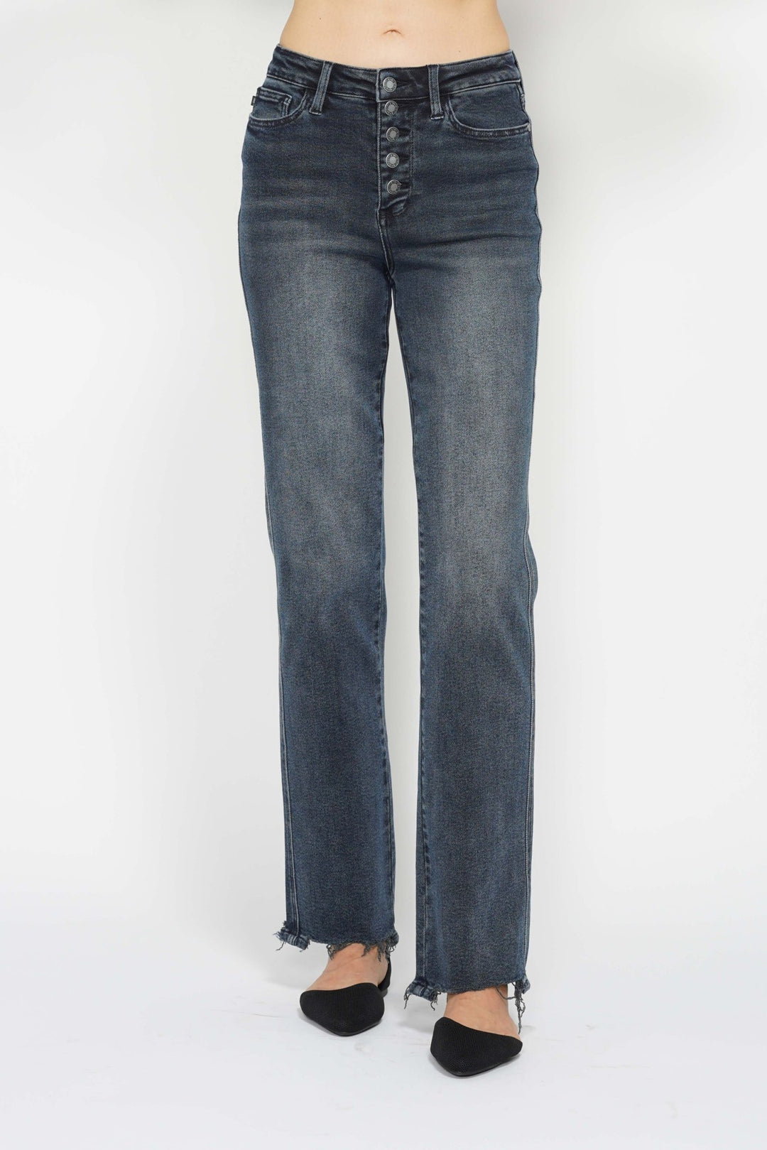 Judy Blue High Rise Button Fly Distressed Jeans (NP) | Nikki &amp; Co. Boutique