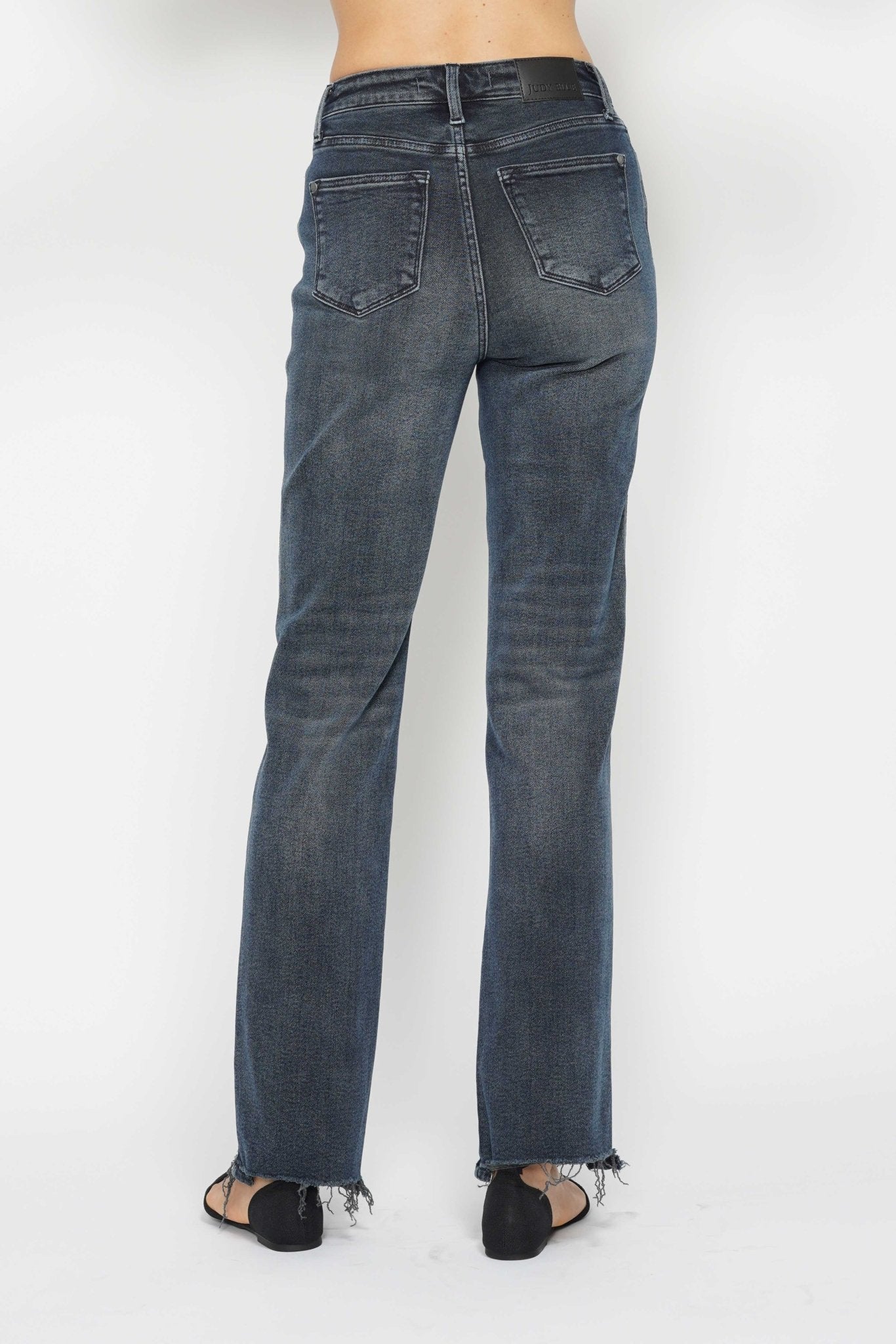 Judy Blue Jeans (NP) - High Rise Button Fly Hem Distressed - Nikki and Co Boutique